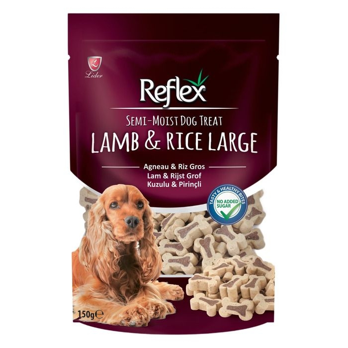 Reflex%20Plus%20Reflex%20Semi-Moist%20Köpek%20Ödülü%20Kuzu&Prinç%20Large%20150%20Gr