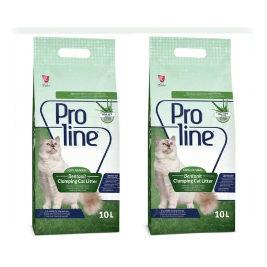 Proline Aloe Vera Kokulu Ince Tane Topaklanan Kedi Kumu 10 Lt X 2 Adet