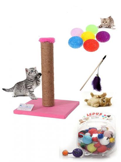 Kedi Tırmalama Tahtası Pembe Ve Kedi Oyuncakları