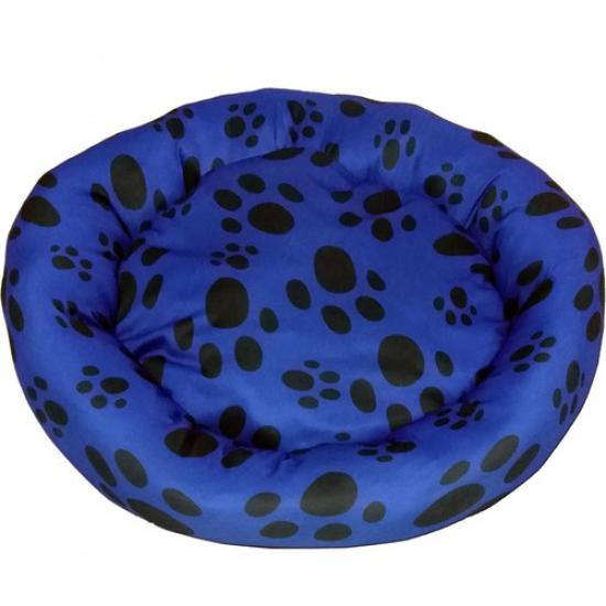 Bio Sand Biosand Pati Desenli Simit Kedi Köpek Yatağı Mavi 50 cm