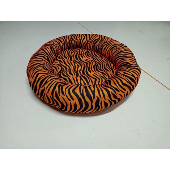 Simit Kedi ve Köpek Yatağı Minderli 50 cm kaplan Desenli